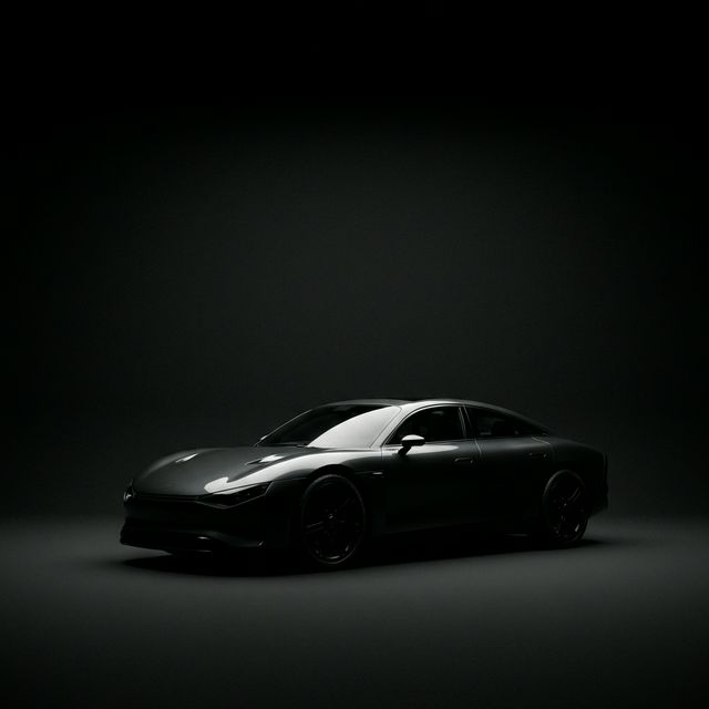 Premium luxury car in dark studio